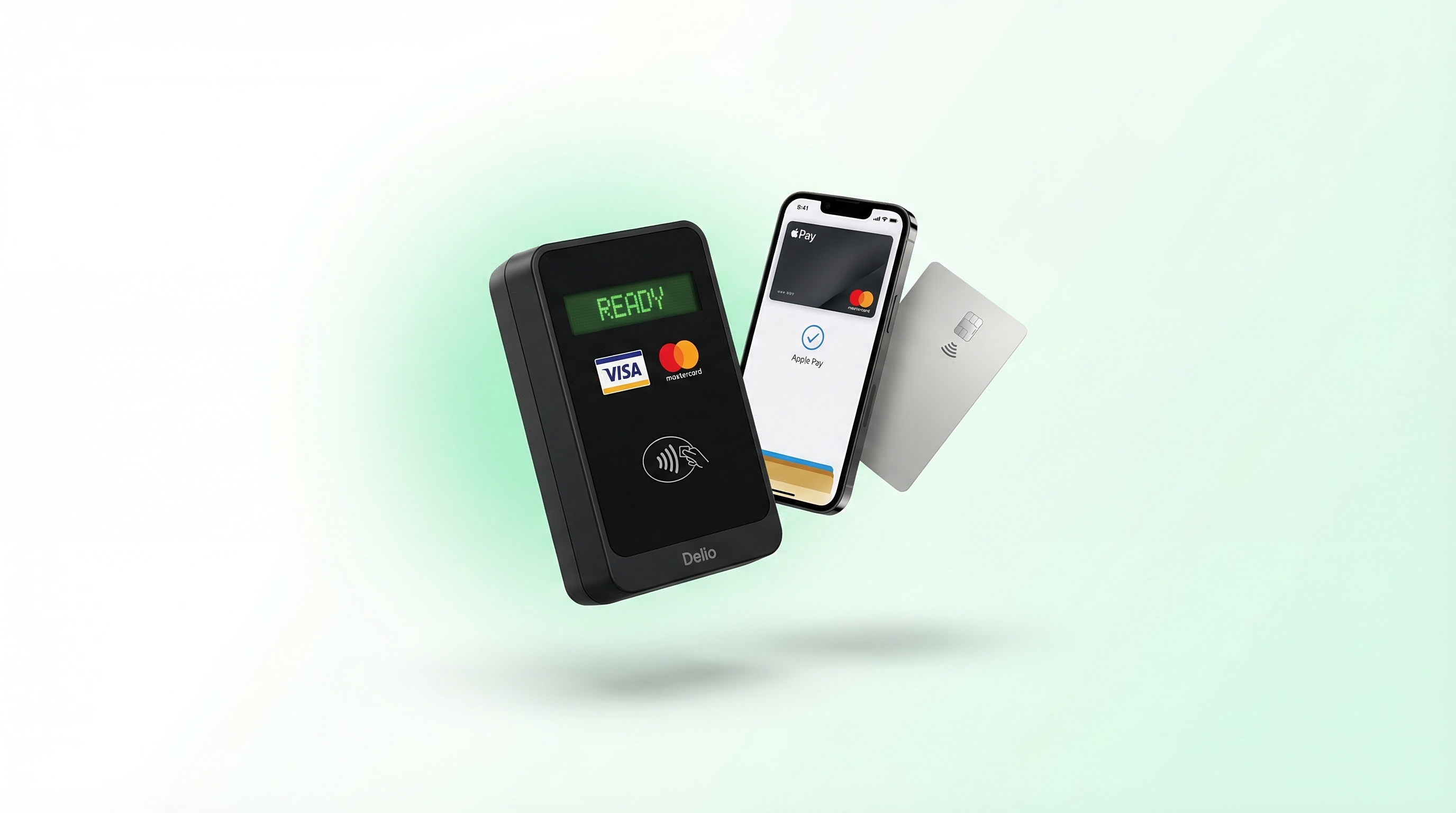 Delio cashless payment terminal with Apple Pay and contactless card