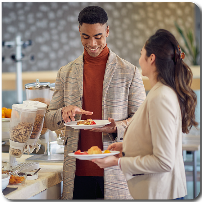 Delio pantry service setup in an office break room